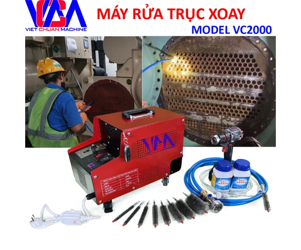 MÁY RỬA TRỤC XOAY VC2000 VIỆT CHUẨN MACHINE GIẢI PHÁP VỆ SINH HỆ THỐNG CHILLER CỦA ĐƯỜNG ỐNG CONSENDER , BÌNH NGƯNG, ...