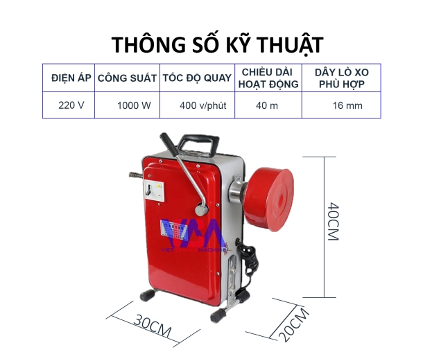 MÁY THÔNG CỐNG LÒ XO GQ180-1000W