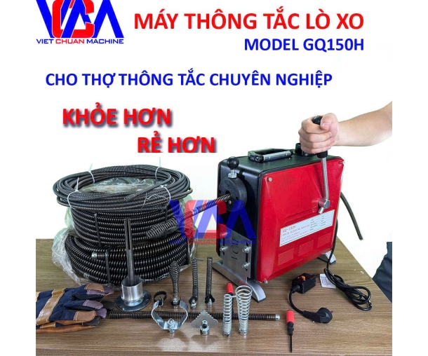 MÁY THÔNG CỐNG LÒ XO GQ150H công suất 3000W